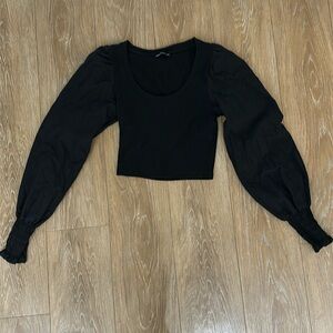 Black, long sleeve, crop top. Zara, size medium.